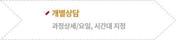 개별상담 : 과정상세/요일, 시간대 지정